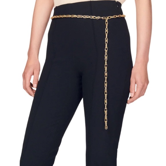 NWT Sandro Black Slit Hem Pants - Sz S US (Sz 36 EU) - Picture 4 of 12